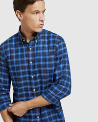 PORTLAND CTTN/LINEN CHECK REGULAR SHIRT MENS SHIRTS