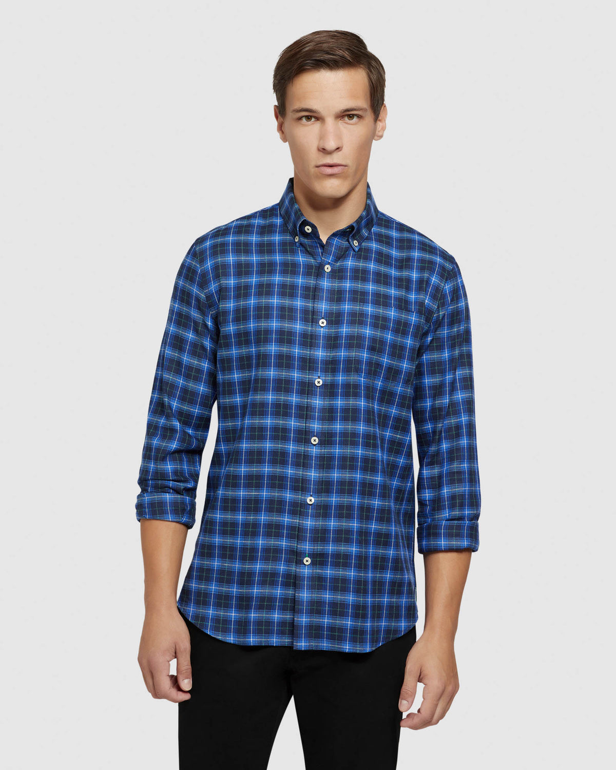 PORTLAND CTTN/LINEN CHECK REGULAR SHIRT MENS SHIRTS