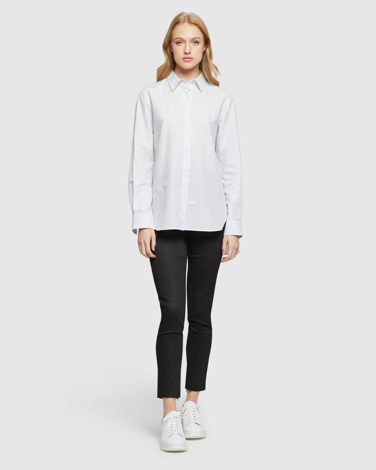 SAVANNA PINSTRIPE SHIRT WOMENS SHIRTS
