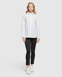 SAVANNA PINSTRIPE SHIRT WOMENS SHIRTS