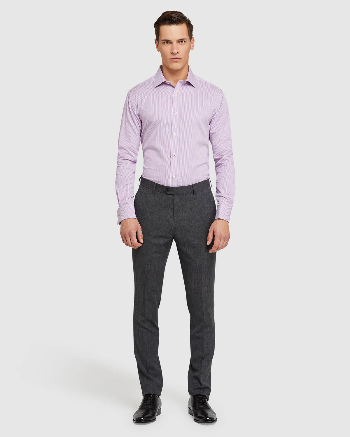 ISLINGTON FRENCH CUFF DOBBY REGULAR SHIRT PURPLE