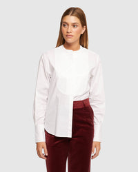 LEILA BIB FRONT SHIRT WOMENS SHIRTS
