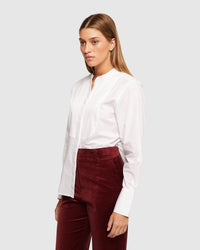 LEILA BIB FRONT SHIRT WOMENS SHIRTS