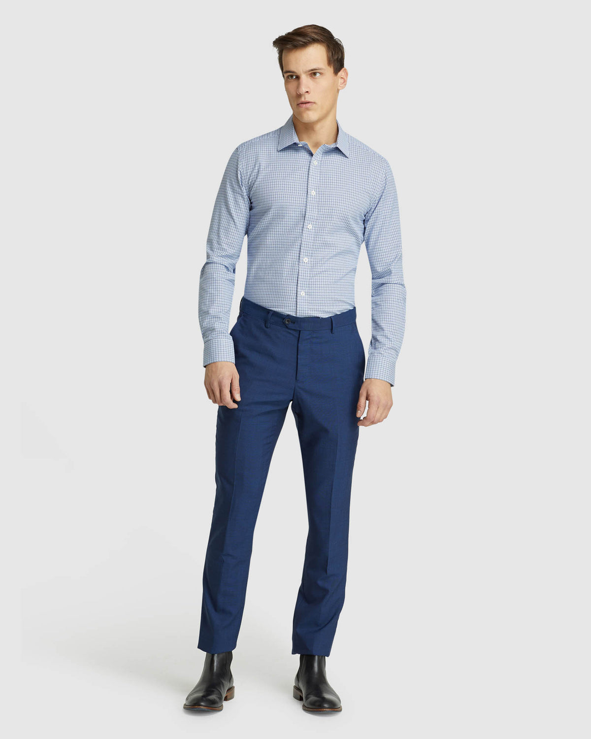 BECKTON DOBBY SHIRT BLUE