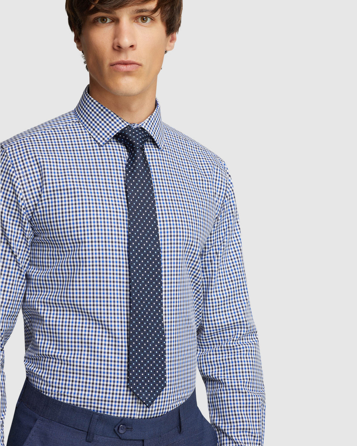 BECKTON CHECKED SHIRT NAVY/BLUE