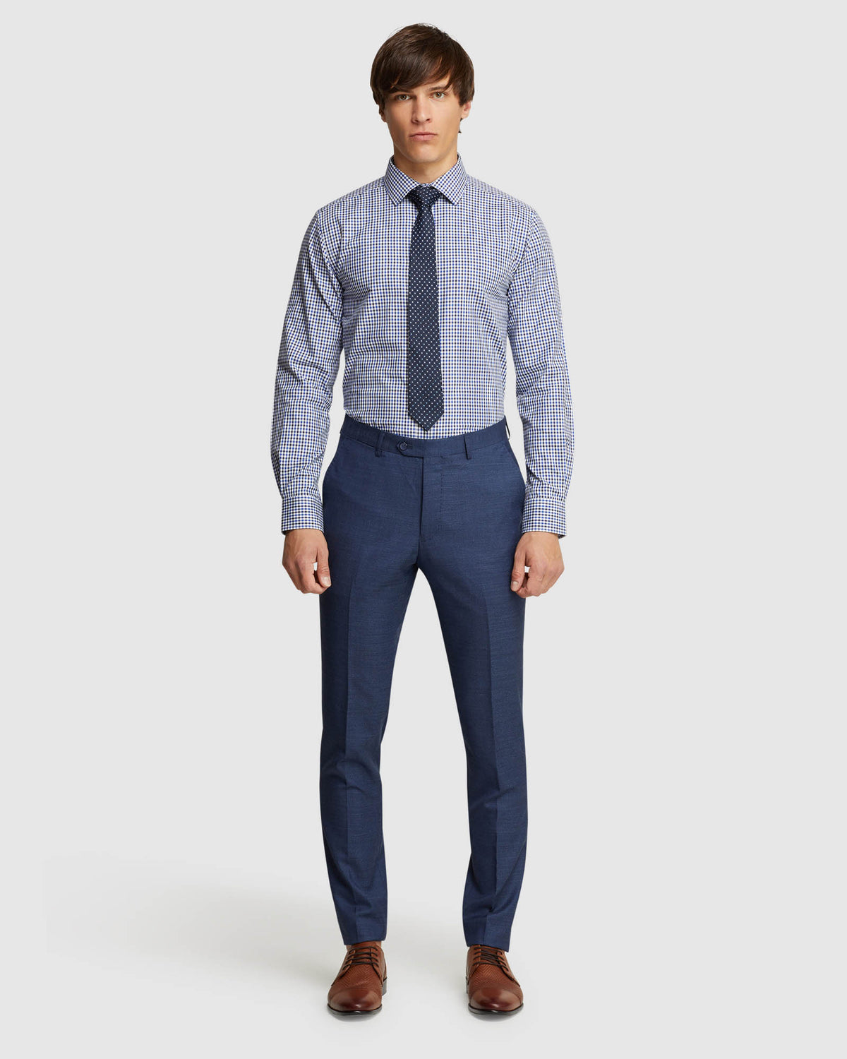 BECKTON CHECKED SHIRT NAVY/BLUE