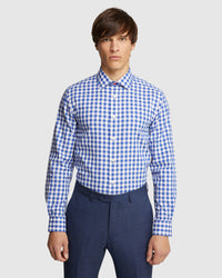 BECKTON CHECKED SHIRT FRENCH BLUE