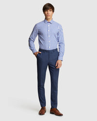 BECKTON CHECKED SHIRT FRENCH BLUE