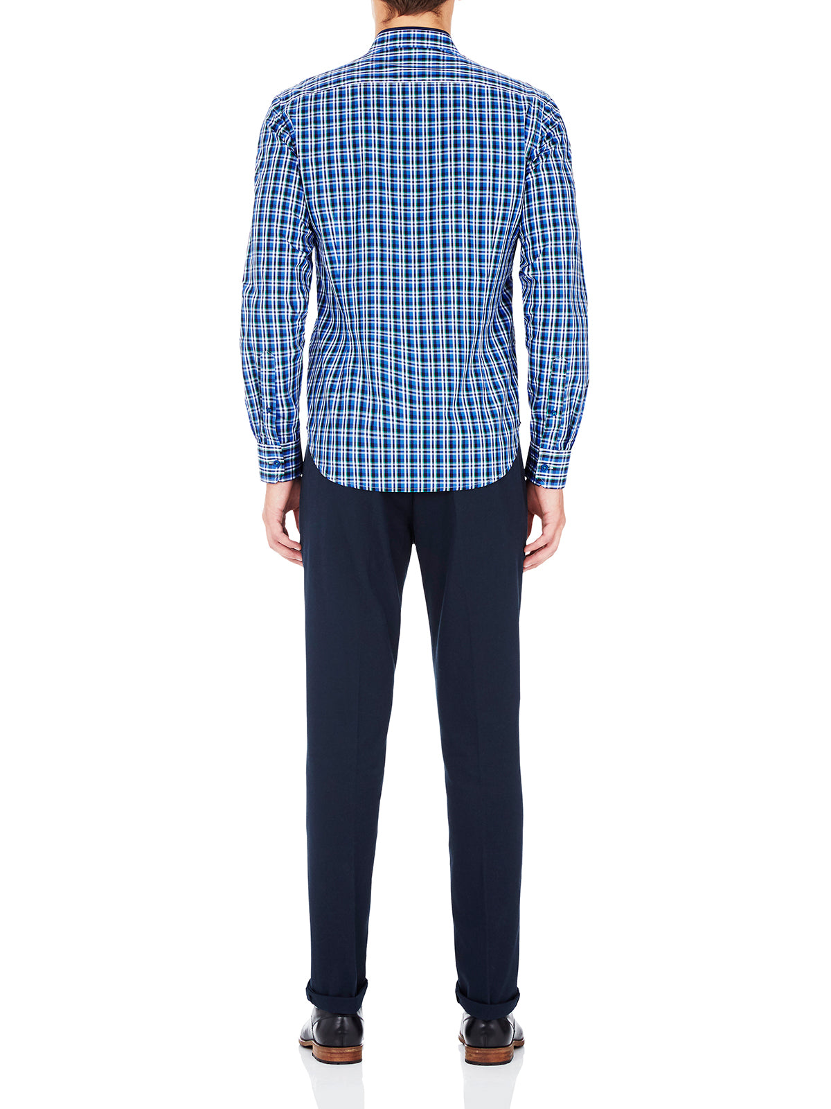 LEYTON CHECKED SHIRT BLUE