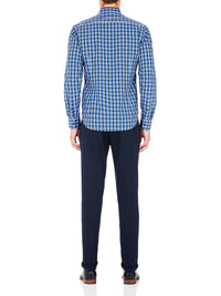 LEYTON CHECKED SHIRT BLUE