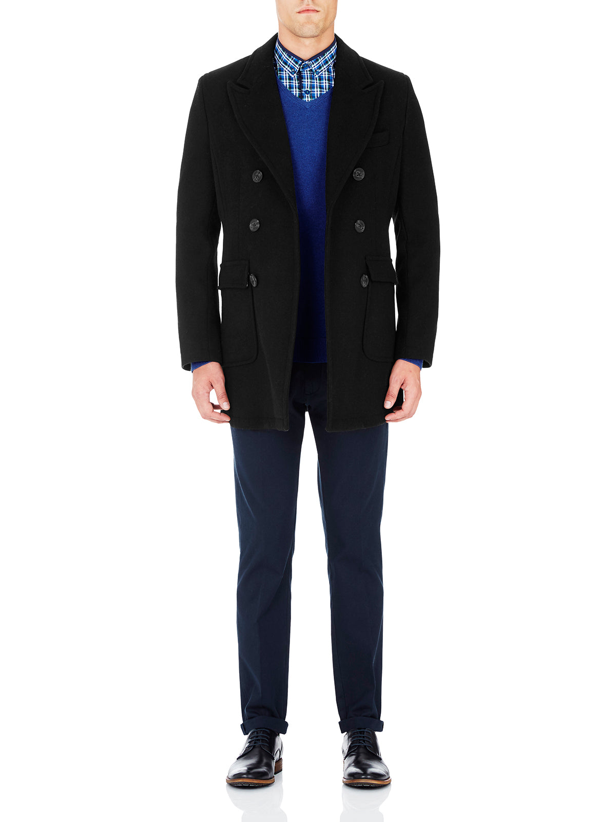 LEYTON CHECKED SHIRT BLUE