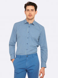 KENTON REGULAR FIT SHIRT BLU/GRN