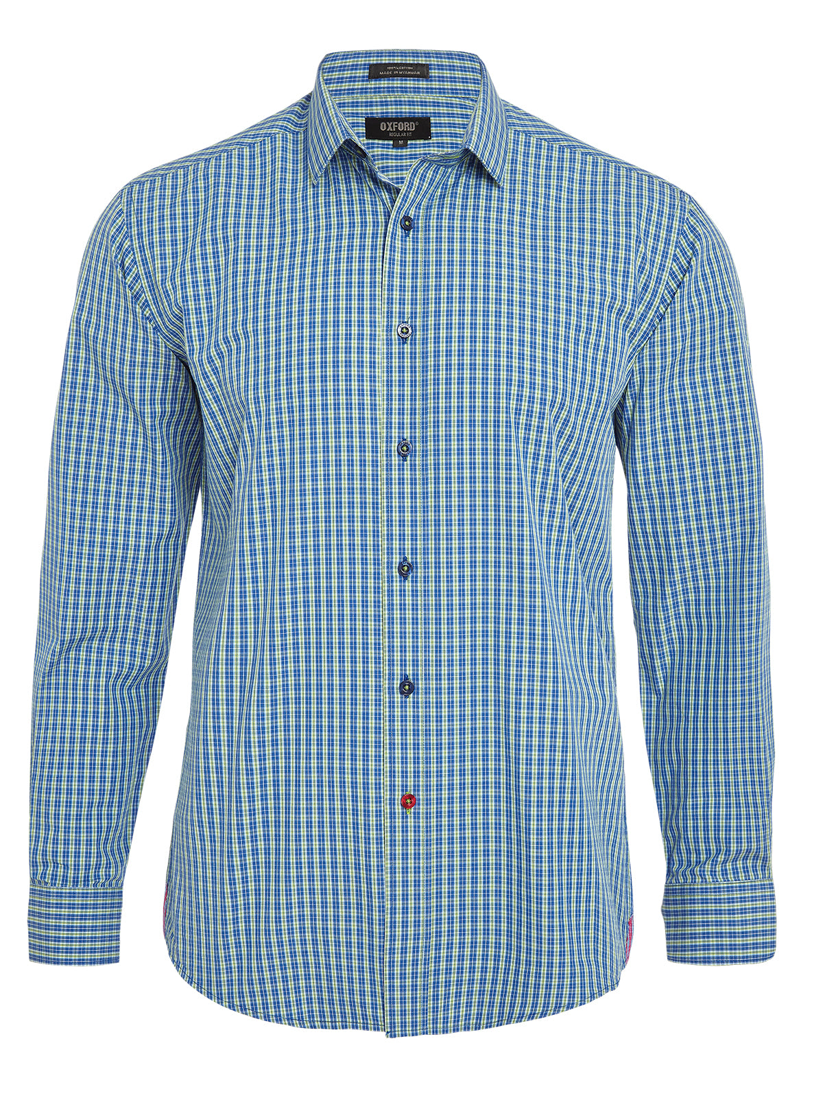 KENTON REGULAR FIT SHIRT BLU/GRN