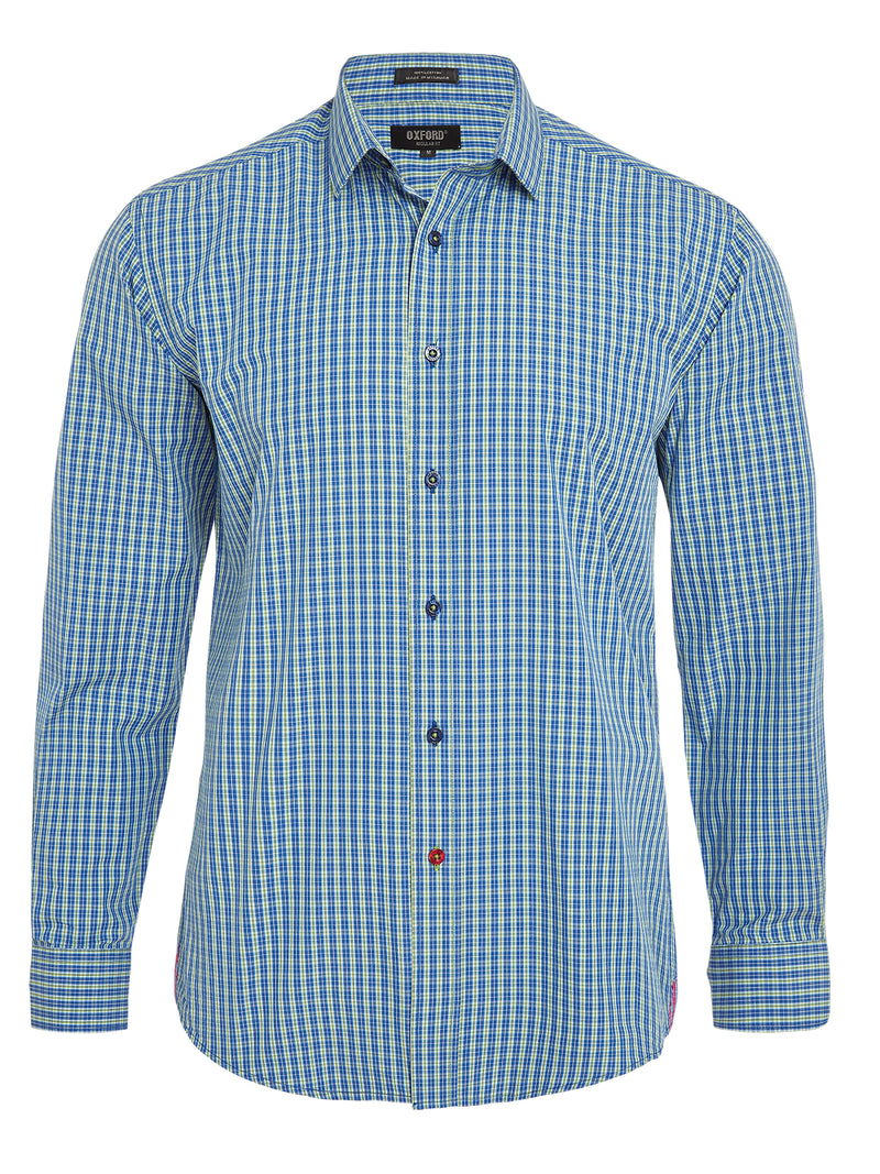 KENTON REGULAR FIT SHIRT BLU/GRN