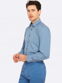KENTON REGULAR FIT SHIRT BLU/GRN