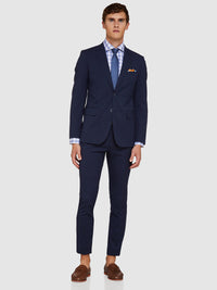 AUDEN ECO CHECKED SUIT TROUSERS NAVY
