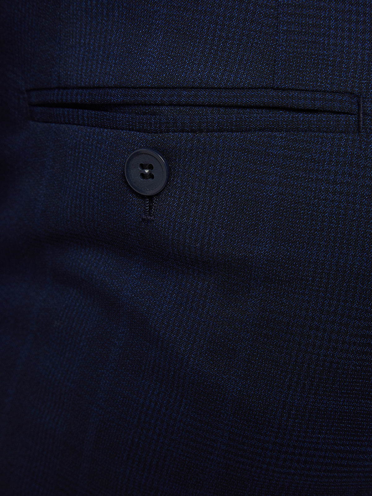 AUDEN ECO CHECKED SUIT TROUSERS NAVY