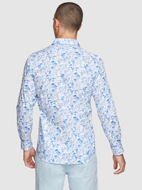 KENTON FLORAL PRINTED SHIRT WHITE/BLUE
