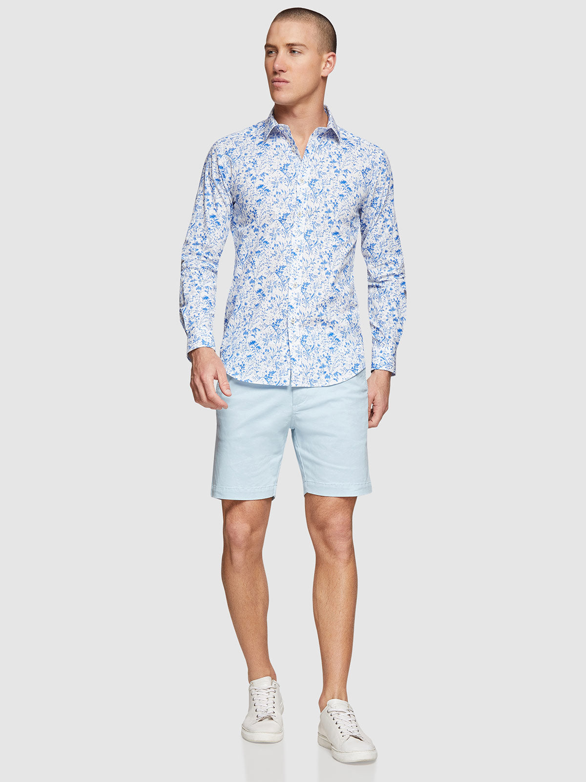 KENTON FLORAL PRINTED SHIRT WHITE/BLUE