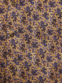 KENTON FLORAL PRINTED LUXURY SHIRT TAN MULTI