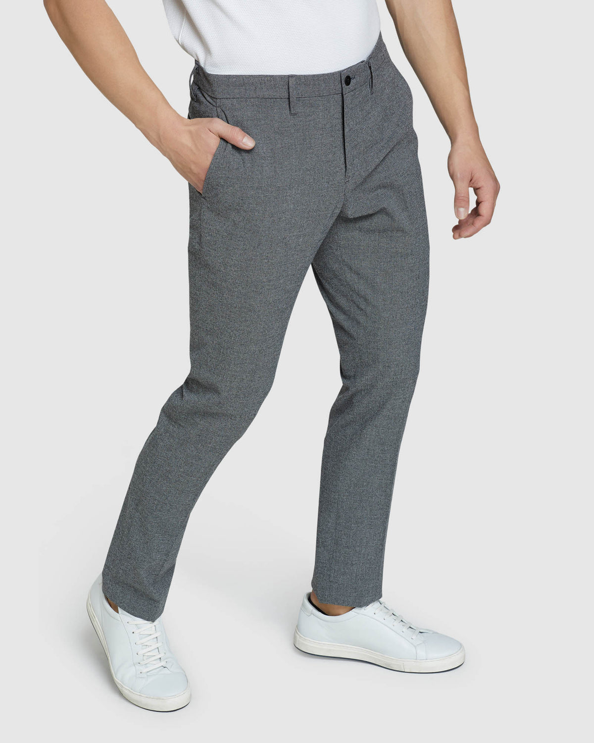 STRETCH TEXTURED TROUSERS GREY